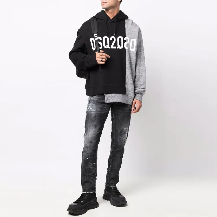DSQUARED 2 Asymmetric Logo print Hoodie-1
