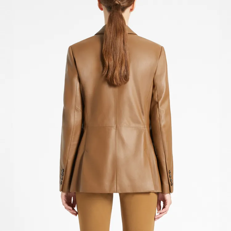 MaxMara Leather Jackets Women's Camel-3