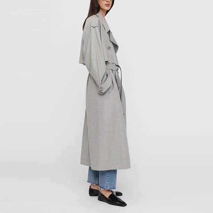 TOTEME Trench Coats Women's Gray-5