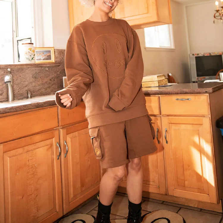 Drew House Smiley Collection Casual Shorts Unisex Brown-9