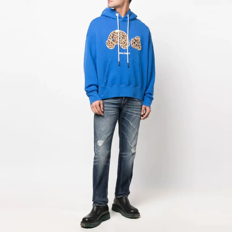 PALM ANGELS Leopard Kill The Bear Popover Hoodie-1
