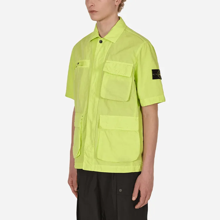STONE ISLAND Logo Patch Short Sleeved Shirt-4