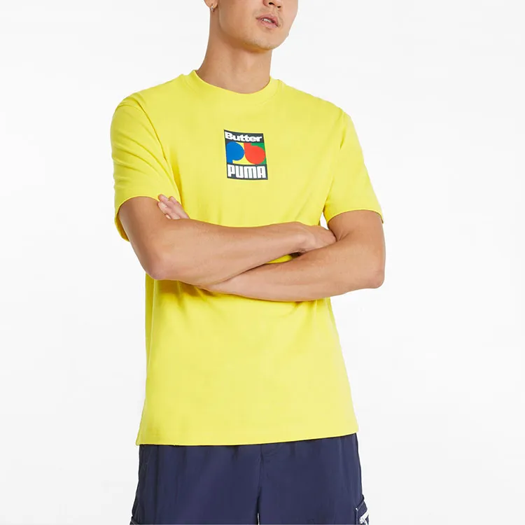 PUMA Set in Sleeve T Shirt Men's Yellow-4