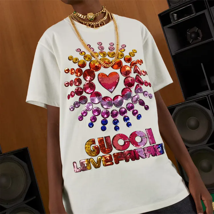 GUCCI Love Parade Oversized T shirt White-4