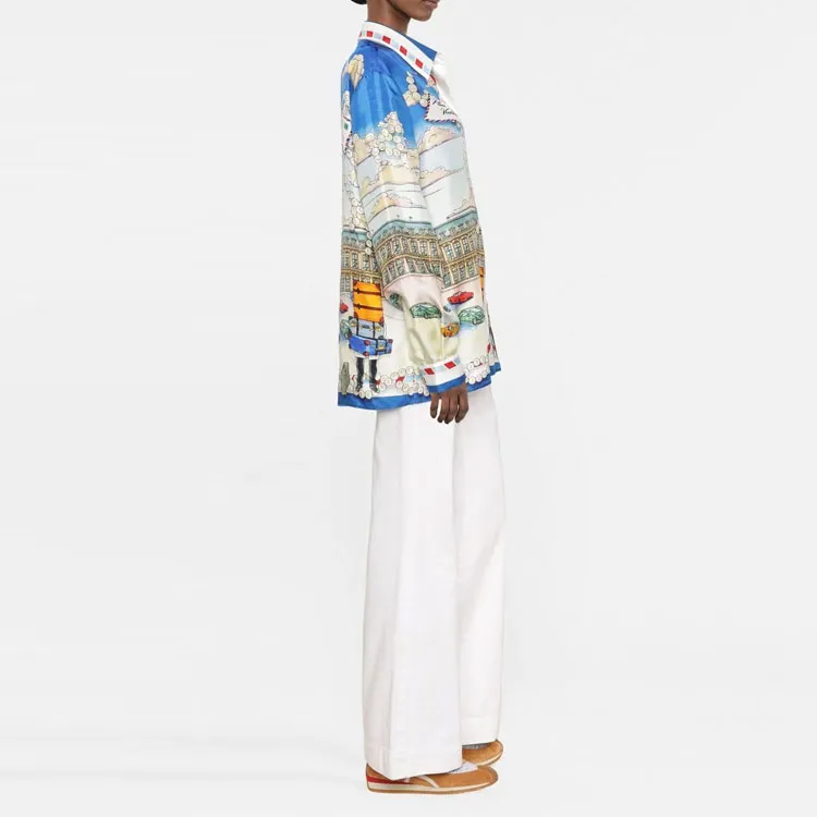 CASABLANCA Long Sleeve Silk Shirt 'Place Casa'-3