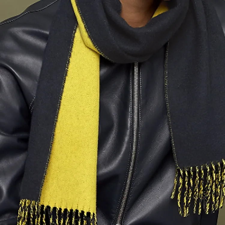 HERMES Cashmere Knit Scarves Unisex-1