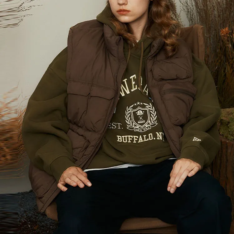 New Era Puffer Jackets Unisex Brown-7