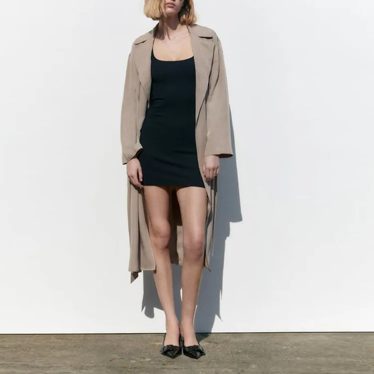 ZARA Trench Coats Women's Mink-2