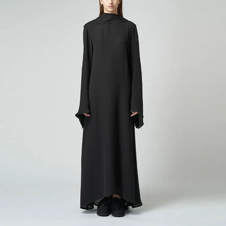 Yohji Yamamoto Long Sleeved Dresses Women's Black-2