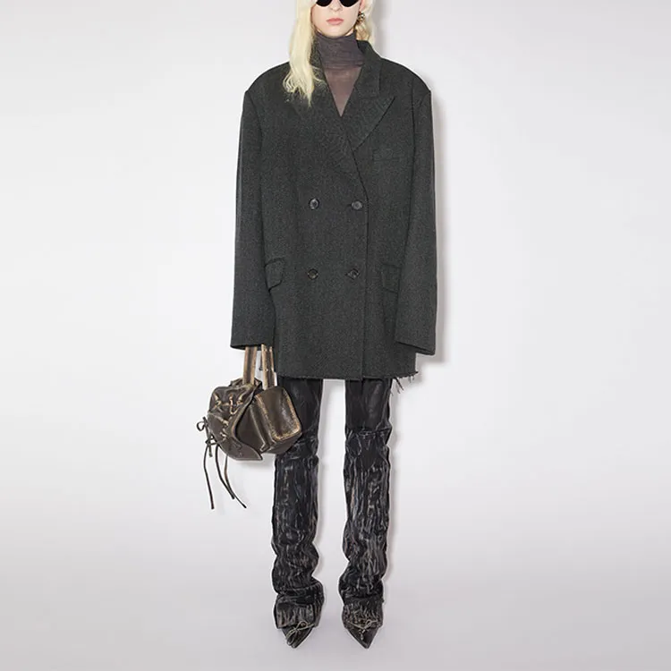 Acne Studios Coat Women's Gray Black-1