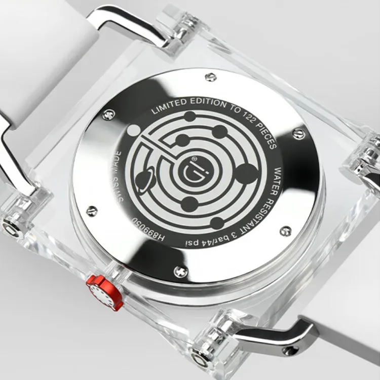 HAMILTON Automatic Mechanical Movement Men's Watches Watch 47mm White Dial Stainless Steel Watch Case Rubber Strap-4