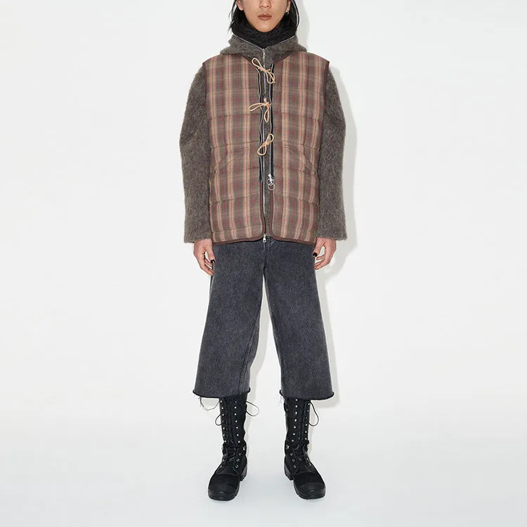 OUR LEGACY Tartan Padded Cotton Vest-1