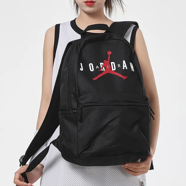 Jordan Polyester Fabric Backpack Regular Unisex Black-4