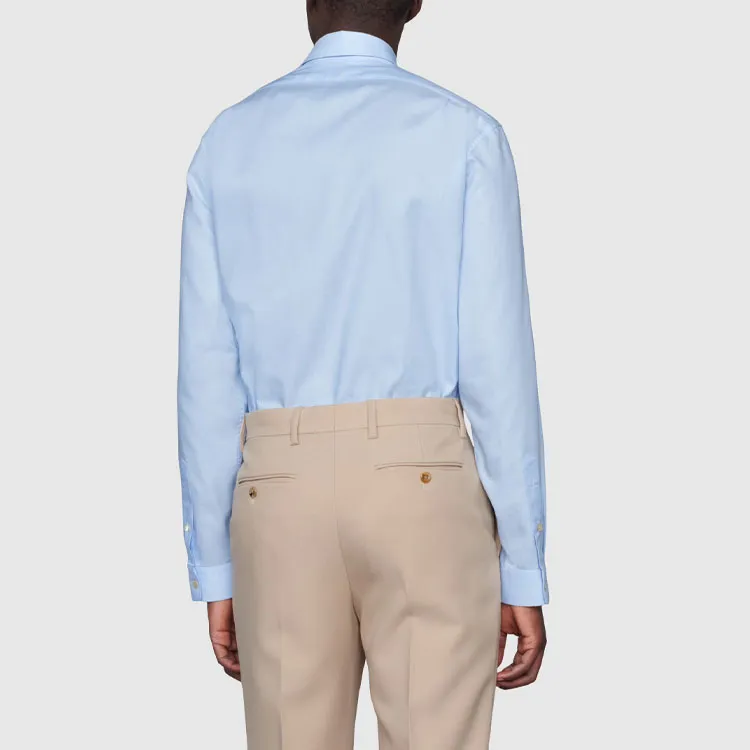 GUCCI Double G embroidered Cotton Shirt-3