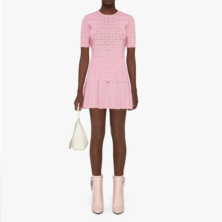Givenchy 4G Pleated Skirt 'Light Pink'-1
