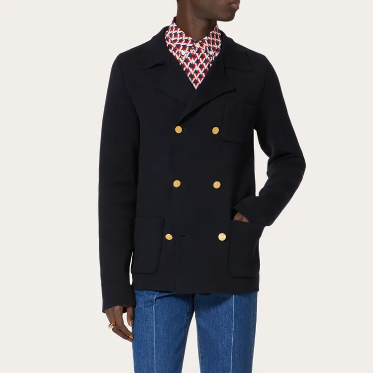Valentino Double Breasted Long Sleeved Knitted Jacket-2