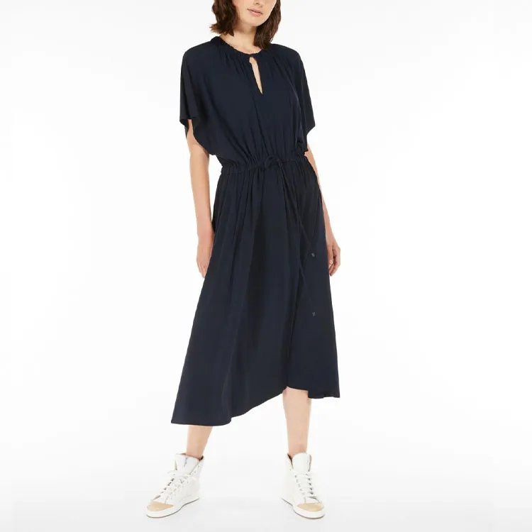 MaxMara Short Sleeved Dresses Women's Navy Blue-3