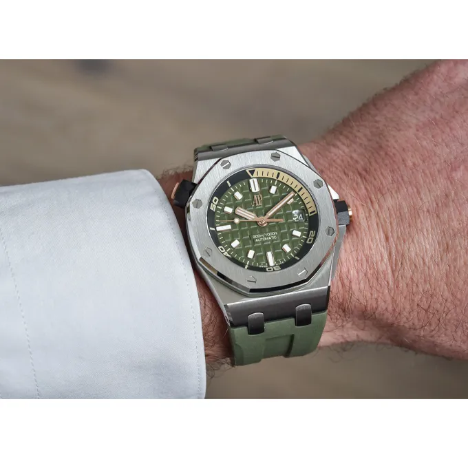 AUDEMARS PIGUET Royal Oak Offshore Series Automatic Mechanical Movement Men's Watches Watch 42mm Green Dial-4