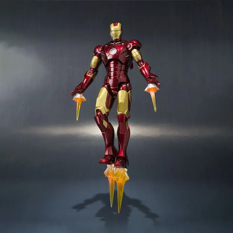 BANDAI Iron Man Marvel Avengers MK3 Mark Three With Base Poseable Scale Figures-2