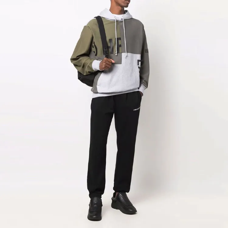 Helmut Lang Patchwork Logo print Pullover Hoodie-1