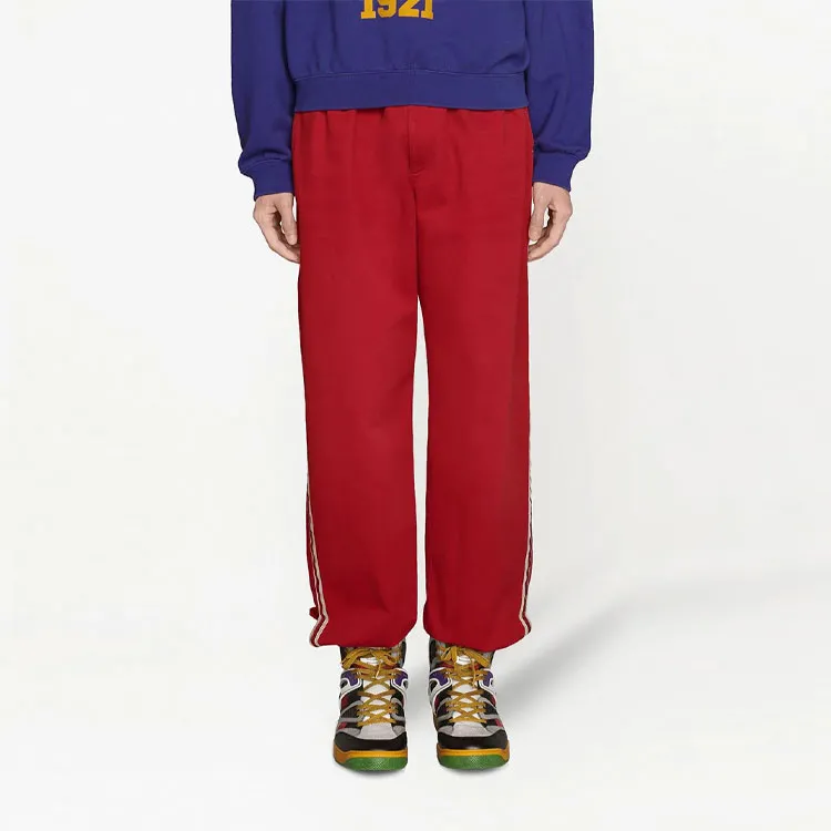GUCCI Knitted Sports Pants Men's Red-1