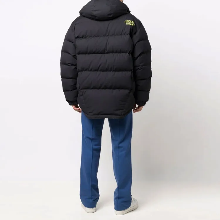 MSGM FW21 Solid Color Hooded Puffer Jacket Men's Navy Blue-2