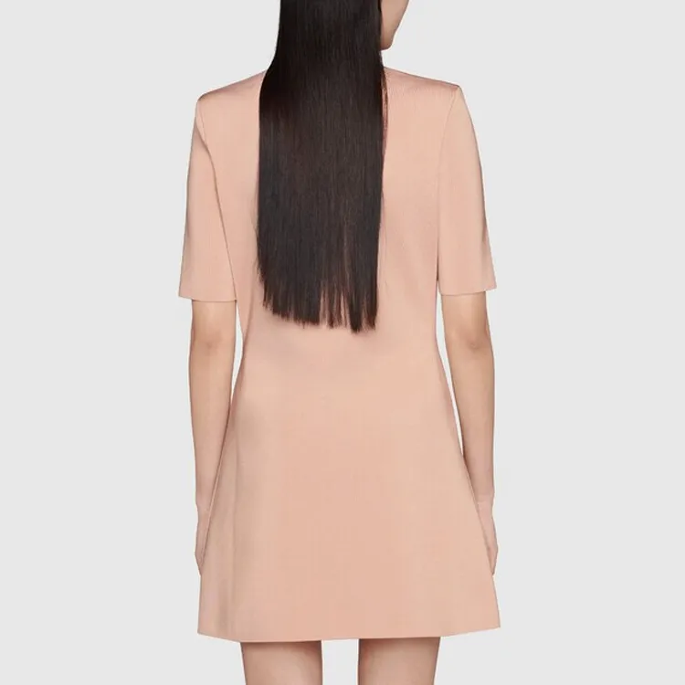 GUCCI Short Sleeved Dresses Women's Beige-3