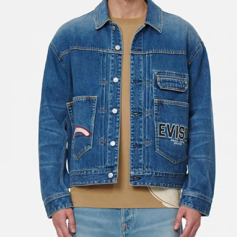 EVISU Denim Jackets Men Denim Blue-2