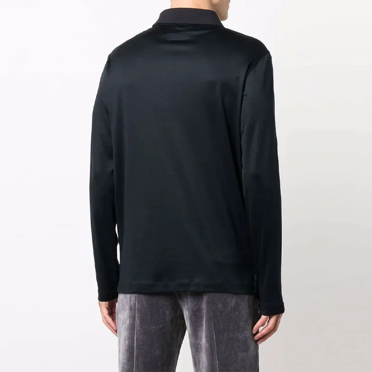 EMPORIO ARMANI Logo Detailed Long Sleeved Polo Shirt-3