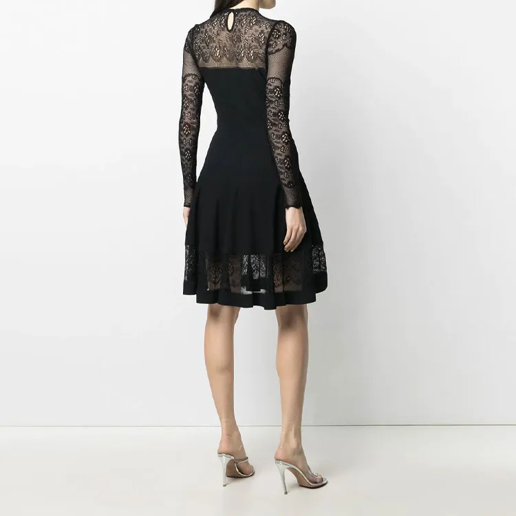 Alexander McQueen Long Sleeved Dress Women's Black-4