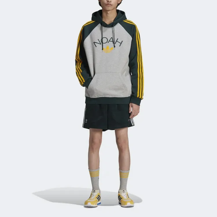 Adidas X Noah 3S Hoody 'Medium Grey Heather/Green Night'-2