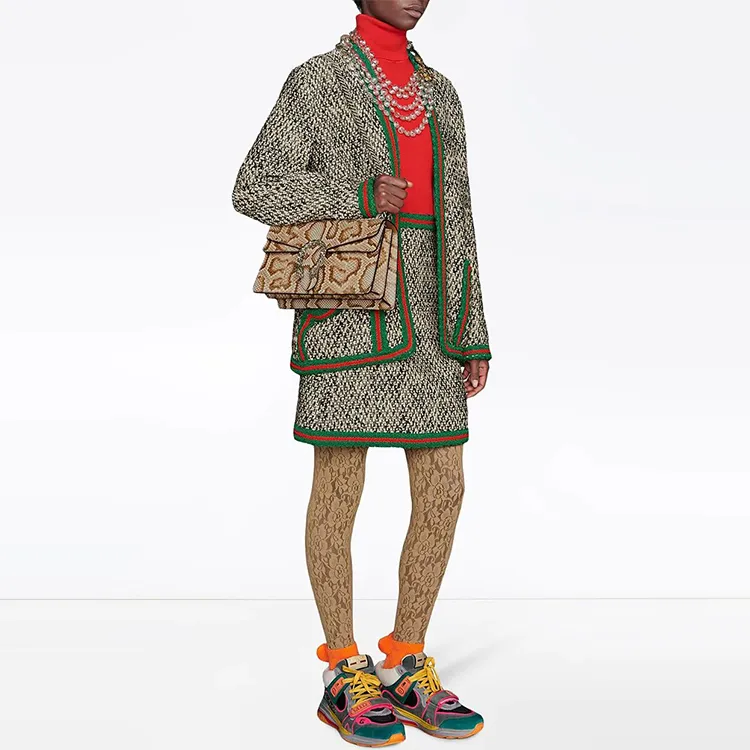 GUCCI Jackets Coats Women's Gray Green-3