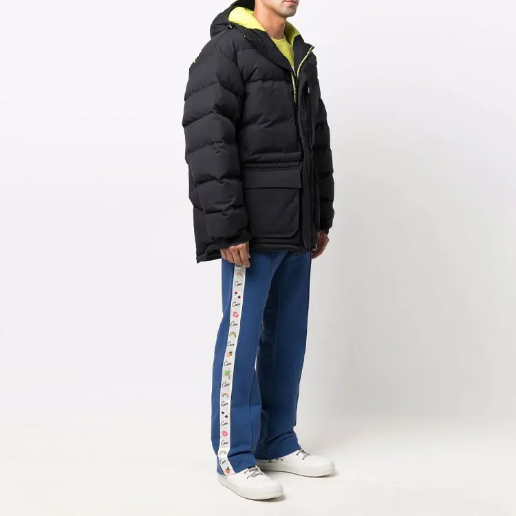 MSGM FW21 Solid Color Hooded Puffer Jacket Men's Navy Blue-3