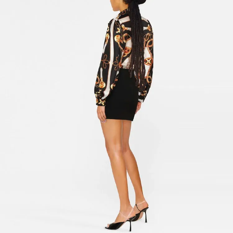MOSCHINO Baroque Pattern print Silk Shirt-1