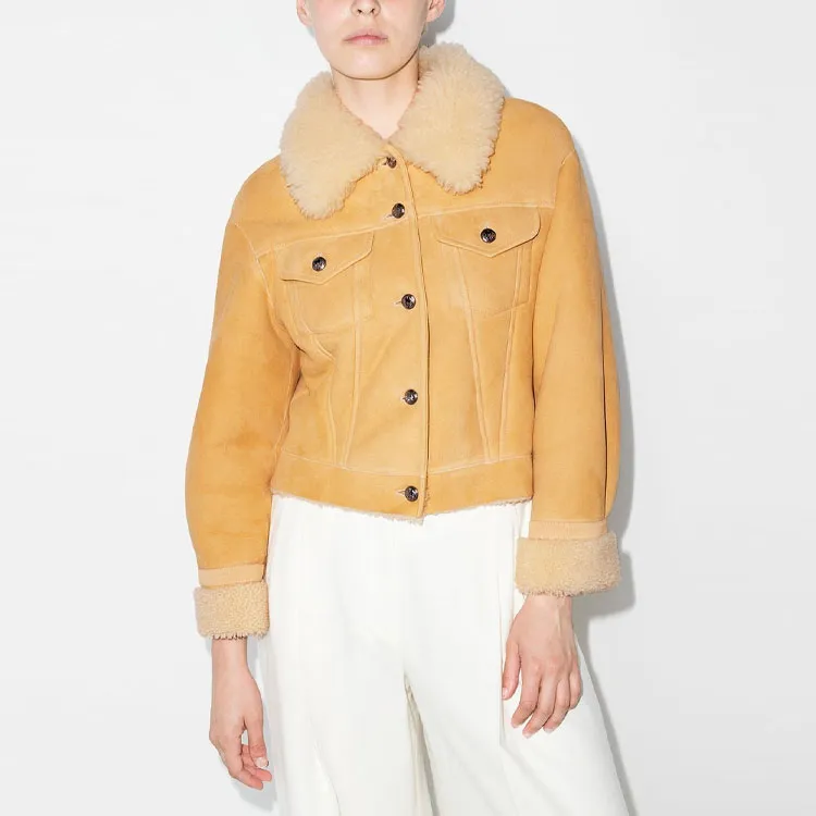 Chloé Leather Jackets Women's Yellow-3