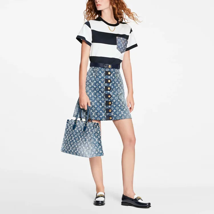 LOUIS VUITTON Striped Monogram Pocket T Shirt-1