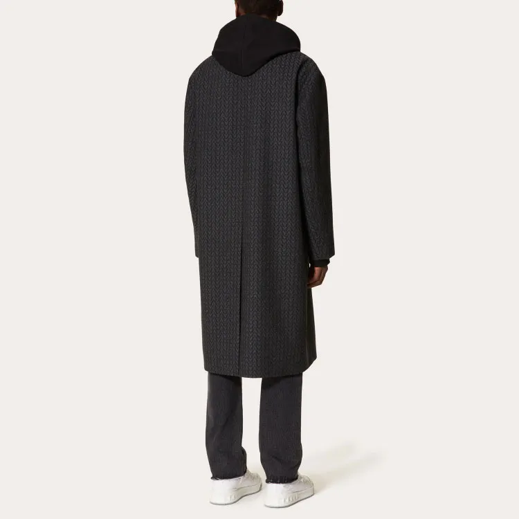 Valentino Optical Motif Single Breasted Coat-2