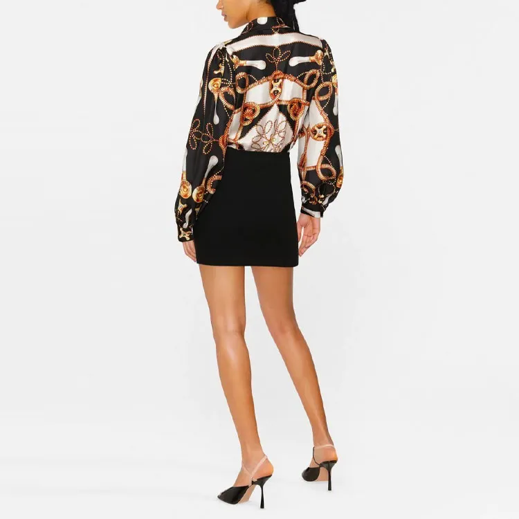 MOSCHINO Baroque Pattern print Silk Shirt-2