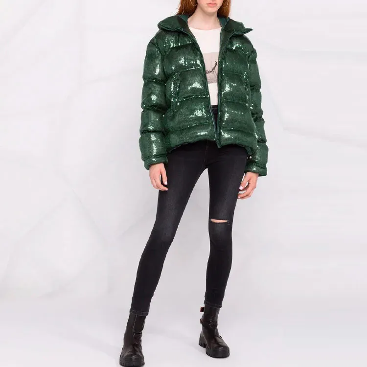 PINKO Puffer Jacket Women's Green-1