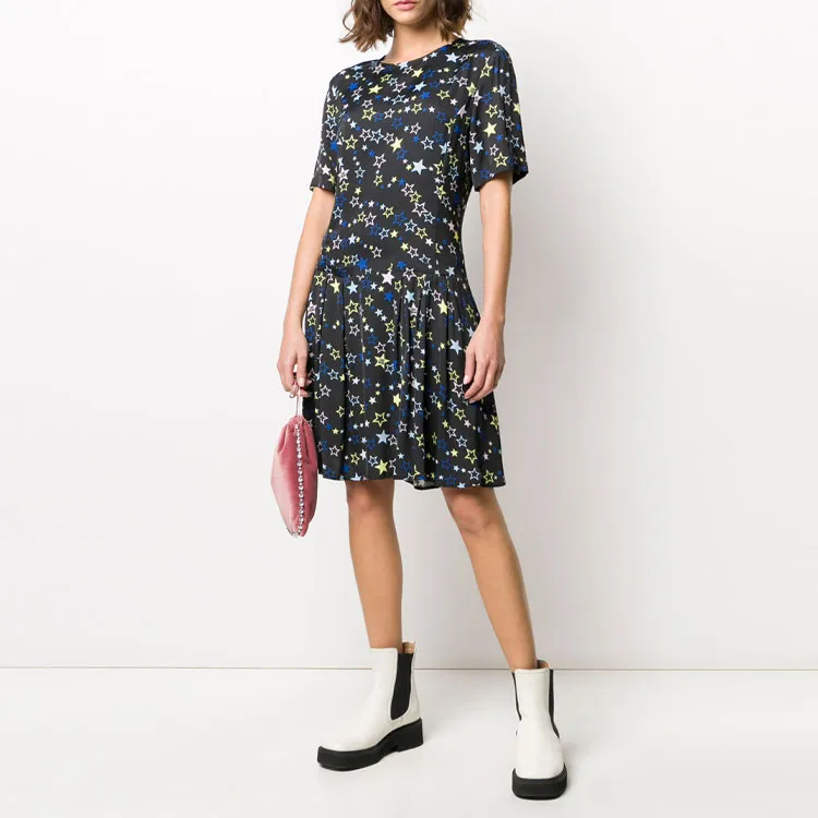 MOSCHINO Short Sleeved Dresses Women's Black-2