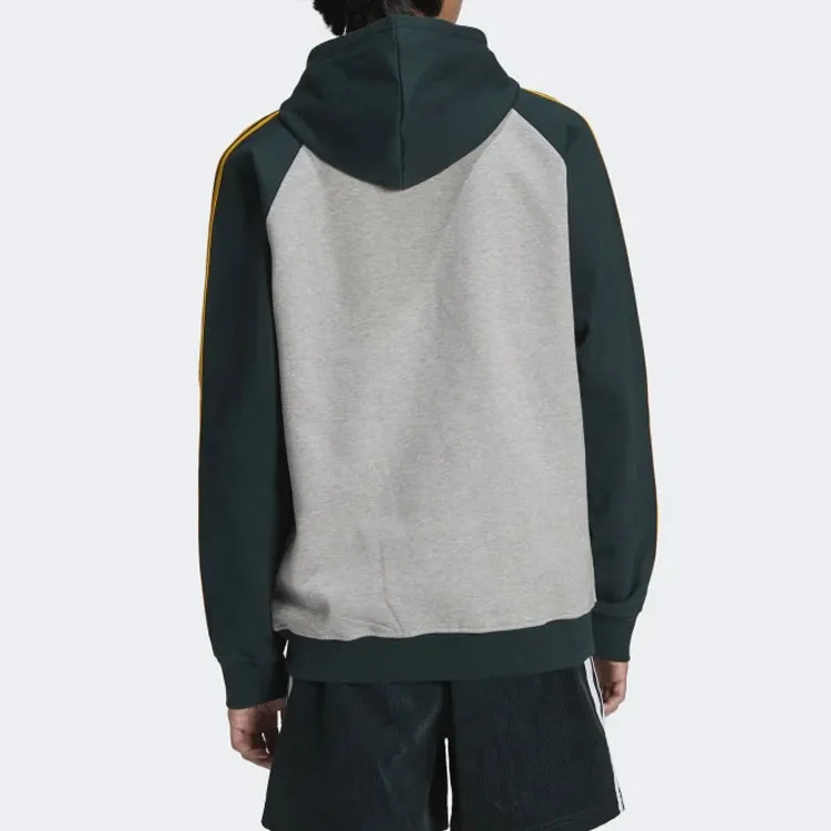Adidas X Noah 3S Hoody 'Medium Grey Heather/Green Night'-4
