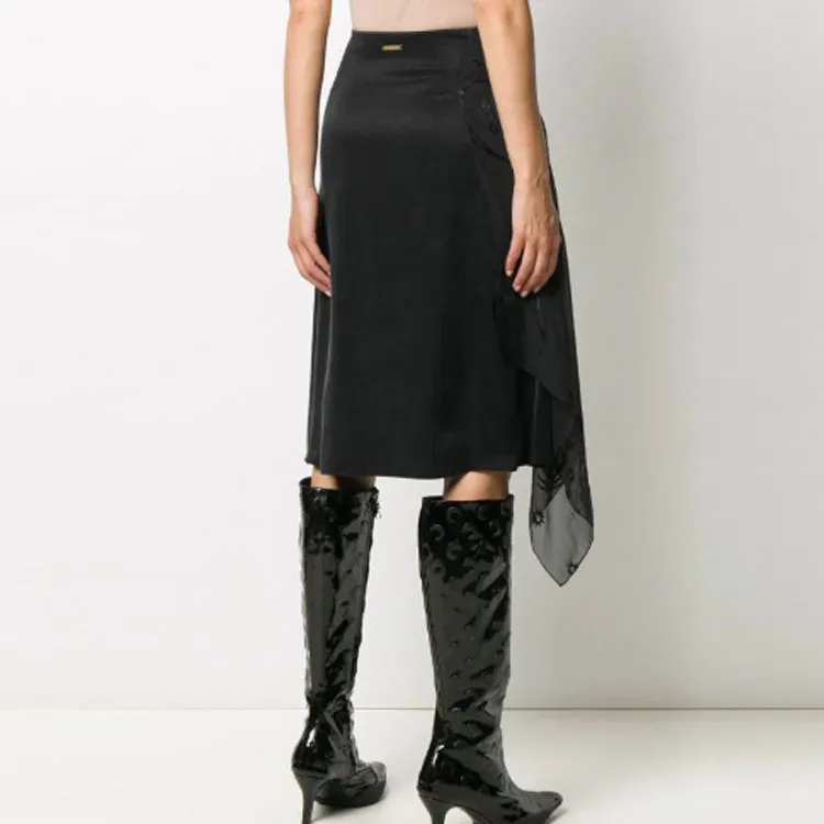 Marine Serre Casual Long Skirts Women's Black-3