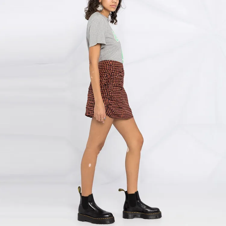 GANNI Casual Short Skirts Women's Brown-1