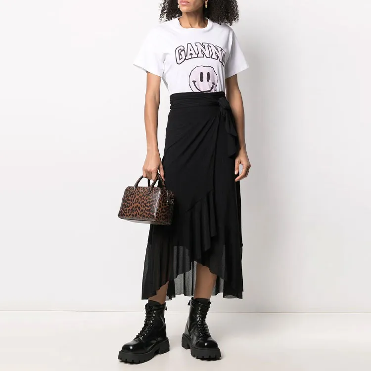 GANNI Casual Long Skirts Women's Black-1