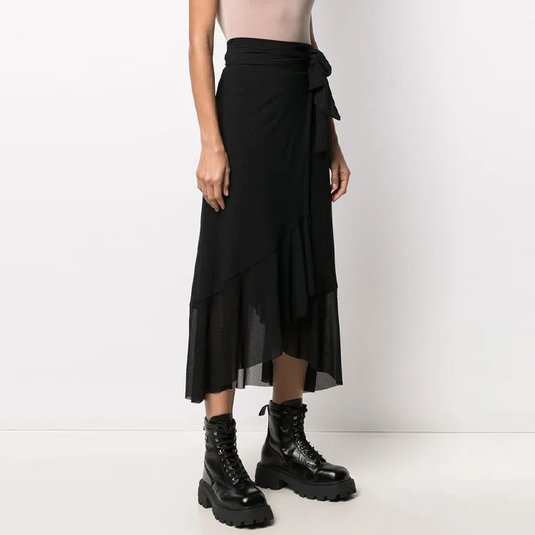 GANNI Casual Long Skirts Women's Black-3