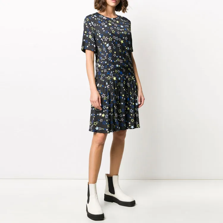 MOSCHINO Short Sleeved Dresses Women's Black-1
