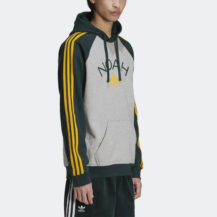 Adidas X Noah 3S Hoody 'Medium Grey Heather/Green Night'-5