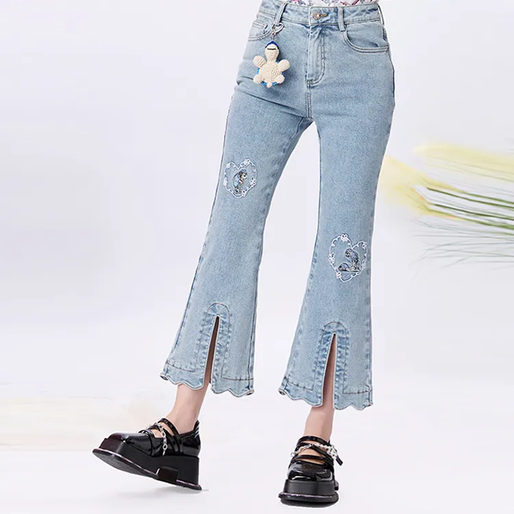 LULUALWAYS Straight Jeans Women's Blue-1