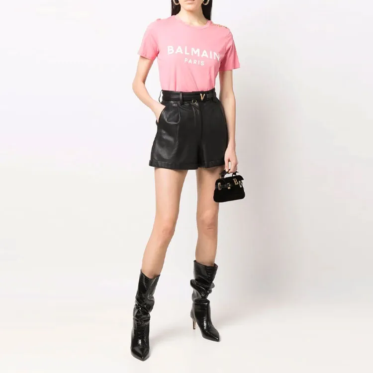 BALMAIN Regular T Shirt Women's Pink-1