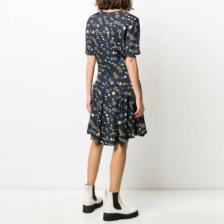 MOSCHINO Short Sleeved Dresses Women's Black-3